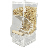 Transparentné kŕmidlo pre andulky dual veľ. M