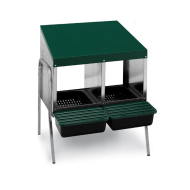 Nosnicové hniezdo pre sliepky so zberným košom pre dvojmiestne na nožičkách