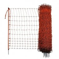 Síť pro drůbež 106 cm x 50 m - vodivá, jednoduchý hrot, oranžová